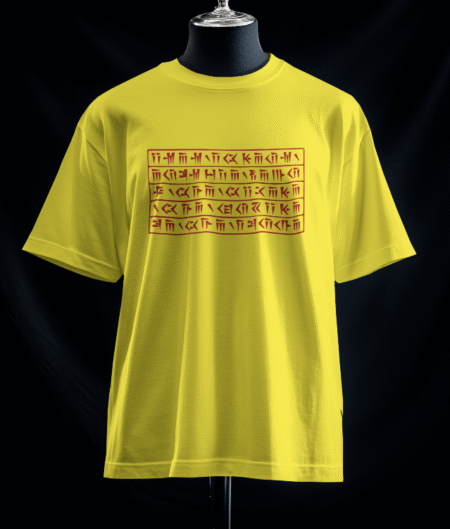 تیشرت نیایش داریوش بزرگ به خط میخی سرخ (رنگ زرد)