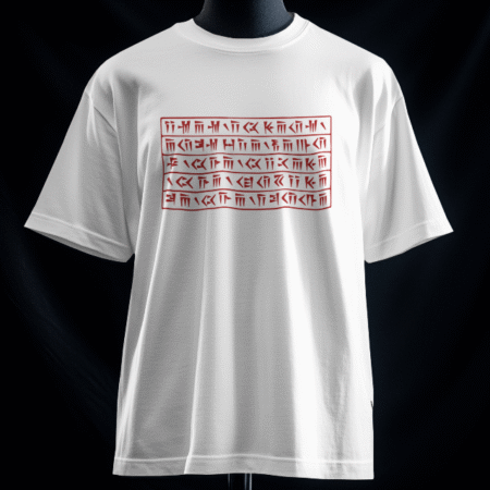 تیشرت نیایش داریوش بزرگ به خط میخی سرخ (رنگ سفید)