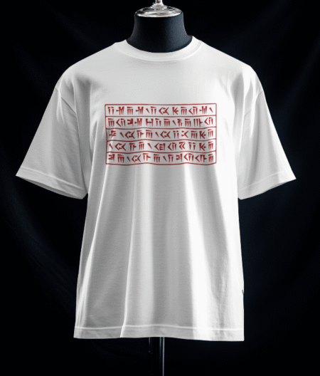 تیشرت نیایش داریوش بزرگ به خط میخی سرخ (رنگ سفید)