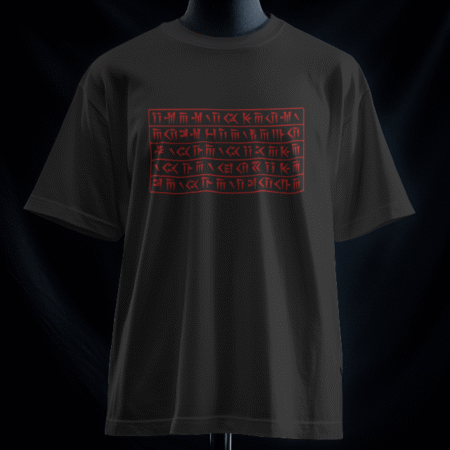 تیشرت نیایش داریوش بزرگ به خط میخی سرخ (رنگ مشکی)