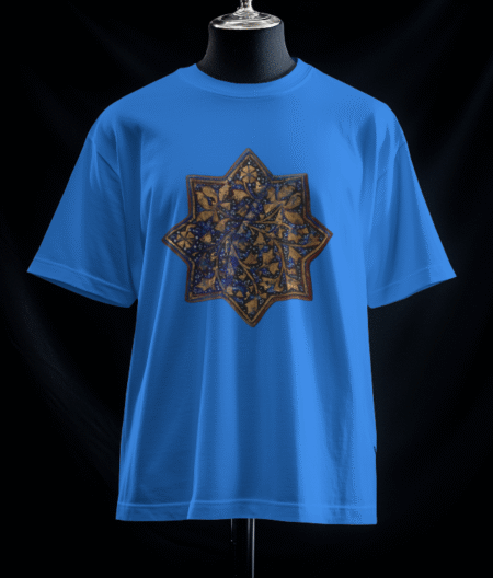 تیشرت کاشی لاجوردی هشت پر (رنگ آبی)