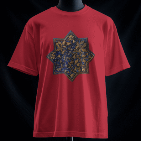 تیشرت کاشی لاجوردی هشت پر (رنگ سرخ)