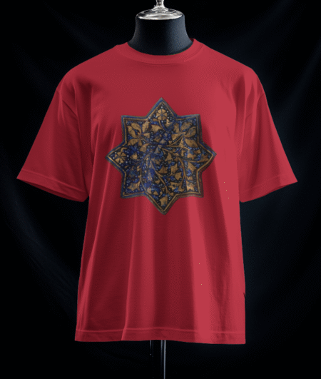 تیشرت کاشی لاجوردی هشت پر (رنگ سرخ)
