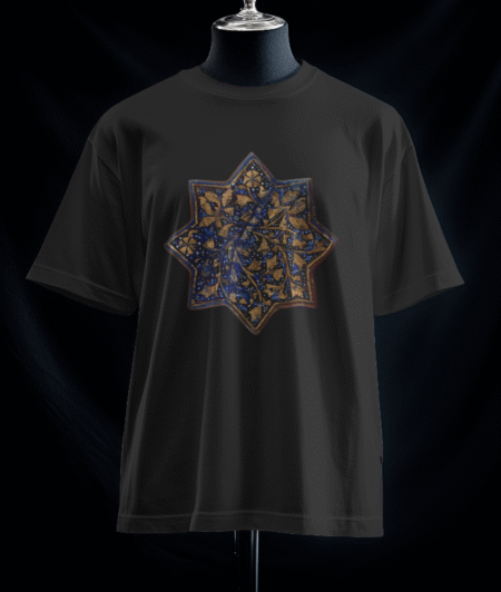 تیشرت کاشی لاجوردی هشت پر (رنگ مشکی)