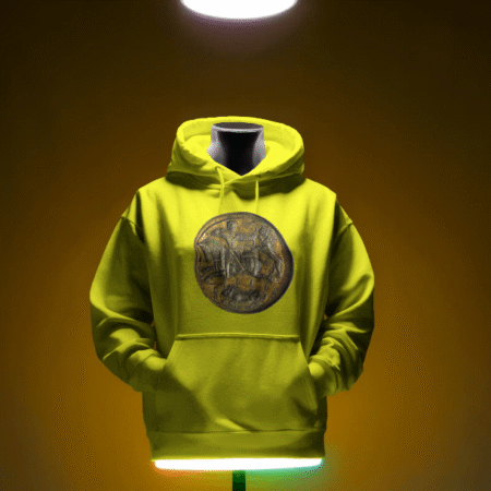 هودی با نگاره بشقاب دوره ساسانی با نقش پور وهومن (رنگ زرد)