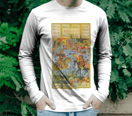 تیشرت آستین بلند رستم و اسفندیار (رنگ سفید)