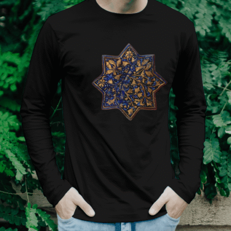 تیشرت آستین بلند کاشی هشت پر (رنگ مشکی)