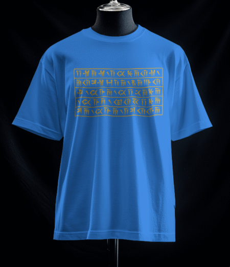 تیشرت نیایش داریوش بزرگ به خط میخی (رنگ آبی)