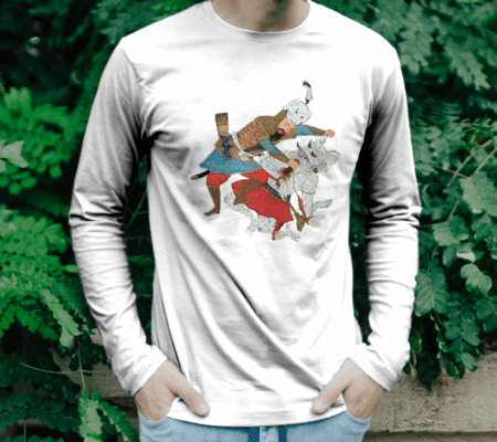 تیشرت آستین بلند خوان هفتم رستم (رنگ سفید)