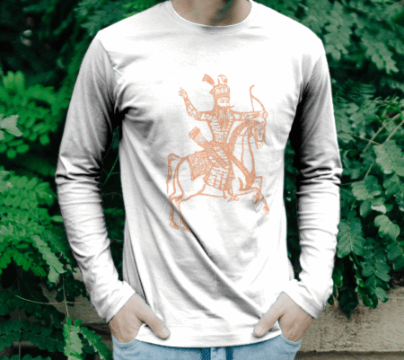 تیشرت آستین بلند رستم (رنگ سفید)